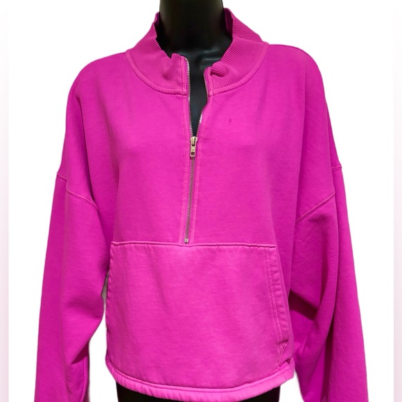Women's PINK- Victoria's Secret Half-Zip Sweatshirt⭐️NWT⭐️ - Picture 2 of 7